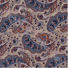 72cm Vintage Blues & Beige Paisley 100% Cotton