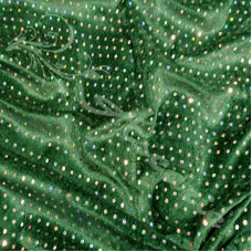Diamante Velvet Bottle Green Dress Fabric