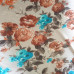 Large Brown & Blue Flowers Dress Fabric