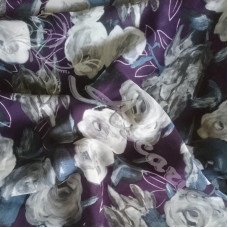 Purple Floral Chiffon  Dress Fabric