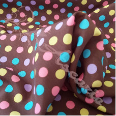  Multi Spots on Brown Background Dress Fabric