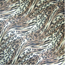 Animal Satin Brown Coffee Tiger Dress Fabric