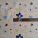 Blue Flowers & Hearts on Cream PolyCotton