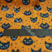 Spooky Halloween Black Cats on Orange Polycotton 