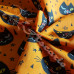 Spooky Halloween Black Cats on Orange Polycotton 
