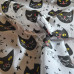 Spooky Halloween Black Cats on White Polycotton 