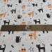 Spooky Halloween Scary Cats on White Polycotton 