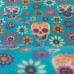 Skulls & Flowers on Teal PolyCotton