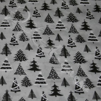 Christmas trees, on Grey Polycotton Print