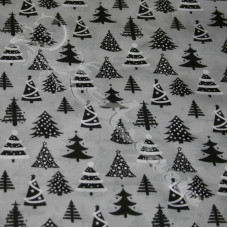 Christmas trees, on Grey Polycotton Print