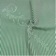 Narrow Green Coloured Stripe Polycotton