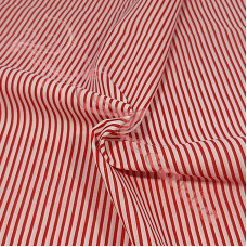 Narrow Red Coloured Stripe Polycotton