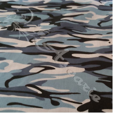 Camo Blues - Black  PolyCotton