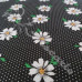 Daisy's on Black Pin Spot Polycotton