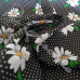 Daisy's on Black Pin Spot Polycotton