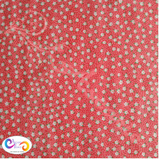 Ditsy Small Flower on Red Polycotton