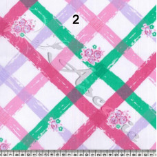 Pink & Green (2) Criss Cross Floral PolyCotton