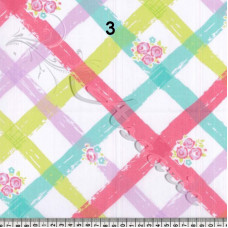 Lime & Pink (3)  Criss Cross Floral PolyCotton