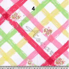 Red & Yellow (4) Criss Cross Floral PolyCotton