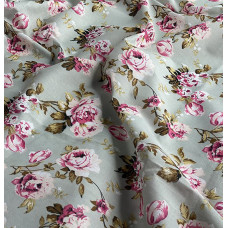 Roses on Grey  Polycotton Print