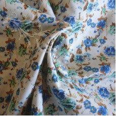 Blue Floral Ditsy Polycotton Print