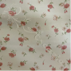 Burgandy Ditsy Flowers on cream poly-cotton