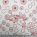 Red Flower Floral PolyCotton