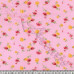 Pink & Yellow Ditsy Flowers on Pink poly-cotton