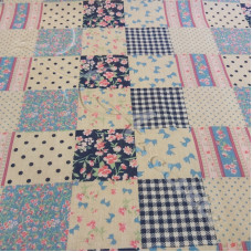 Creams, Pinks & Blues Patchwork PolyCotton