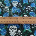 Skulls with Blue Roses  PolyCotton