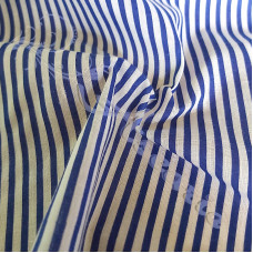 Narrow Royal Blue Coloured Stripe Polycotton