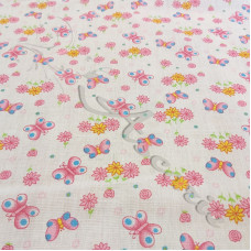 Pink Butterfly's & Daisy's  PolyCotton