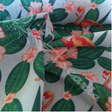 Tropical Flamingos  PolyCotton