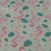 34cm Pink Flamingo on Mint Polycotton