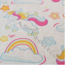 Unicorn & Rainbows Polycotton Fabric 